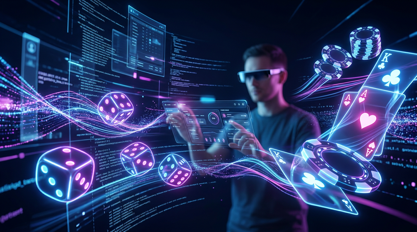 Moderní prostředí digitálního hazardu a online kasin v roce 2026 s technologickými prvky.
